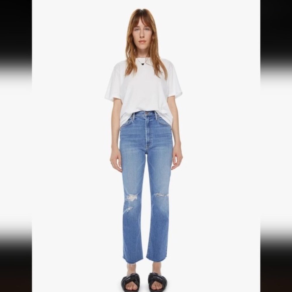 Mother - High Waisted Rider Ankle Fray in Party Like a Pirate